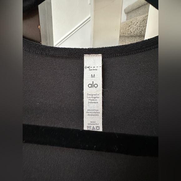 ALO Yoga Black Top and Bottom Set Size M , Terry Beachside Style - Picture 2 of 5
